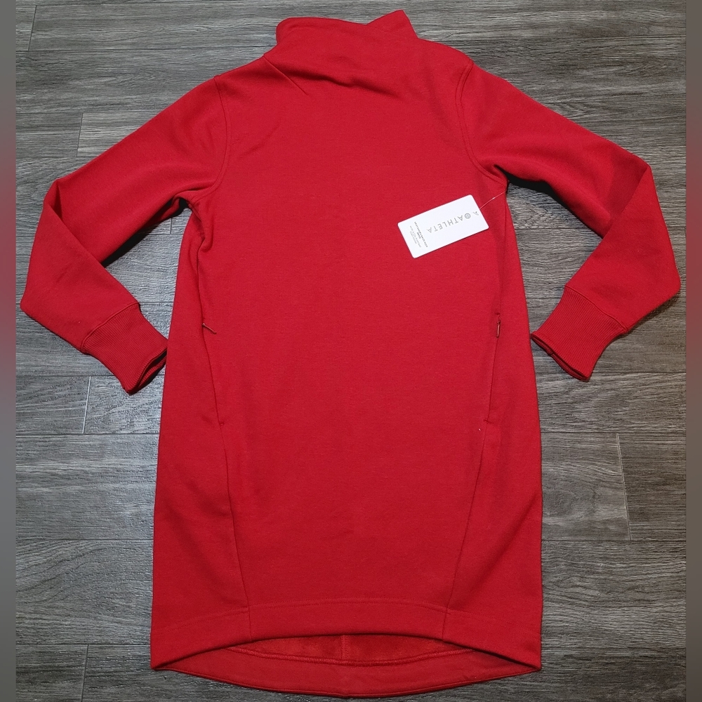 ATHLETA Cozy Karma Mock Neck Sweatshirt Dress red size xs extra small